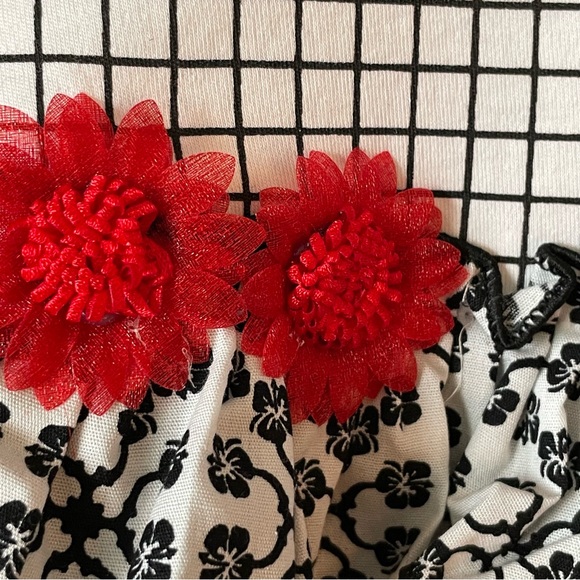 NWOT 2/3 Year Old Girls Black, White, and Red Colour Dress With Frills - Picture 14 of 16